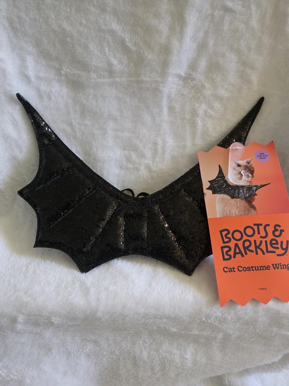 Boots & Barkley Black Sequin Bat Wings Cat Costume